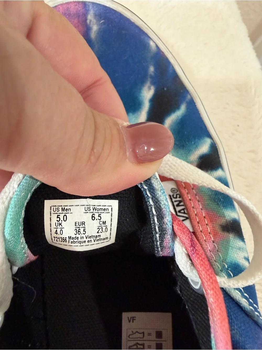 Vans Authentic Tie-Dye Classic Lace-Up Sneakers - Pink/Blue